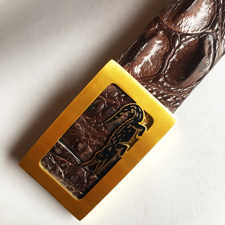 .Dây nịt nam Thắt Lưng da Doanh Nhân Da cá sấu Thật 2 Lớp thời trang