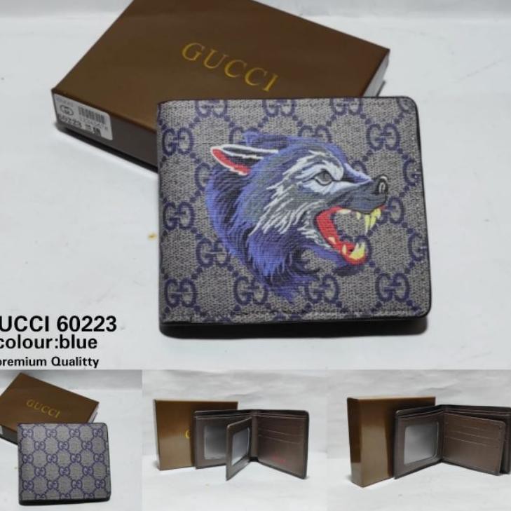 Ví Ngắn Gucci 60223 In Hình Sói / Hổ Cá Tính