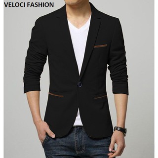 CAO CẤP Áo Vest Nam Viền Nâu Xẻ Tà 2674 (Đen)