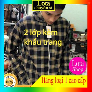 Áo Chống Nắng 2 Lớp 💖FREE SHIP💖 Áo Chống Nắng  Kẻ Caro - Chất Liệu Kaki Mềm - Thoáng Khí - Làm Mát - Loại 2 Lớp
