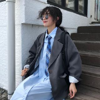 Set áo khoác dáng rộng + đầm xinh xắn thời trang theo phong cách hàn quốc cho nữ