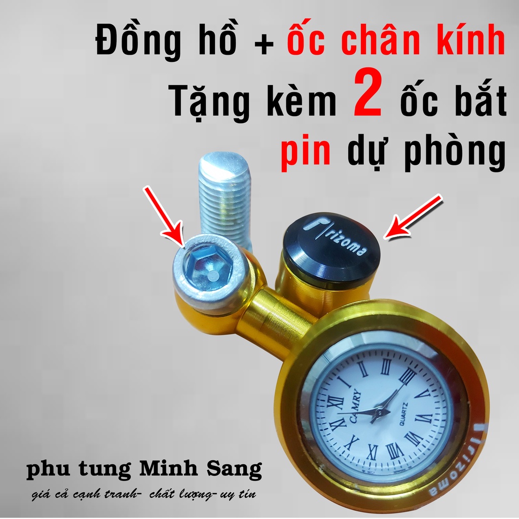 Đồng Hồ Gắn Chân Gương Xe Máy Chống Nước