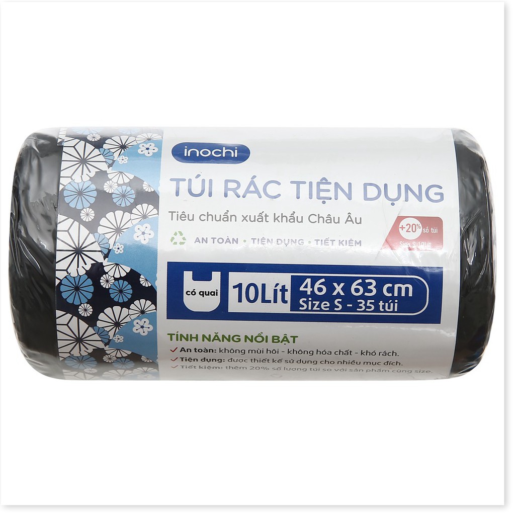 35 Túi Rác y tế tự hủy Inochi tiện dụng không mùi 10L