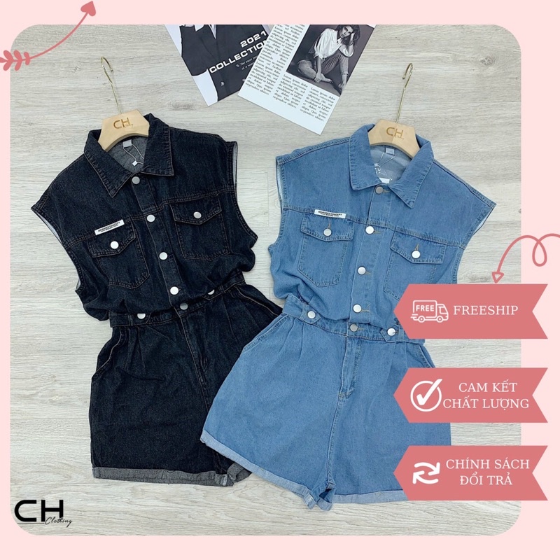 Set jum bò áo liền quần cổ bẻ tay ngắn hàng cao cấp