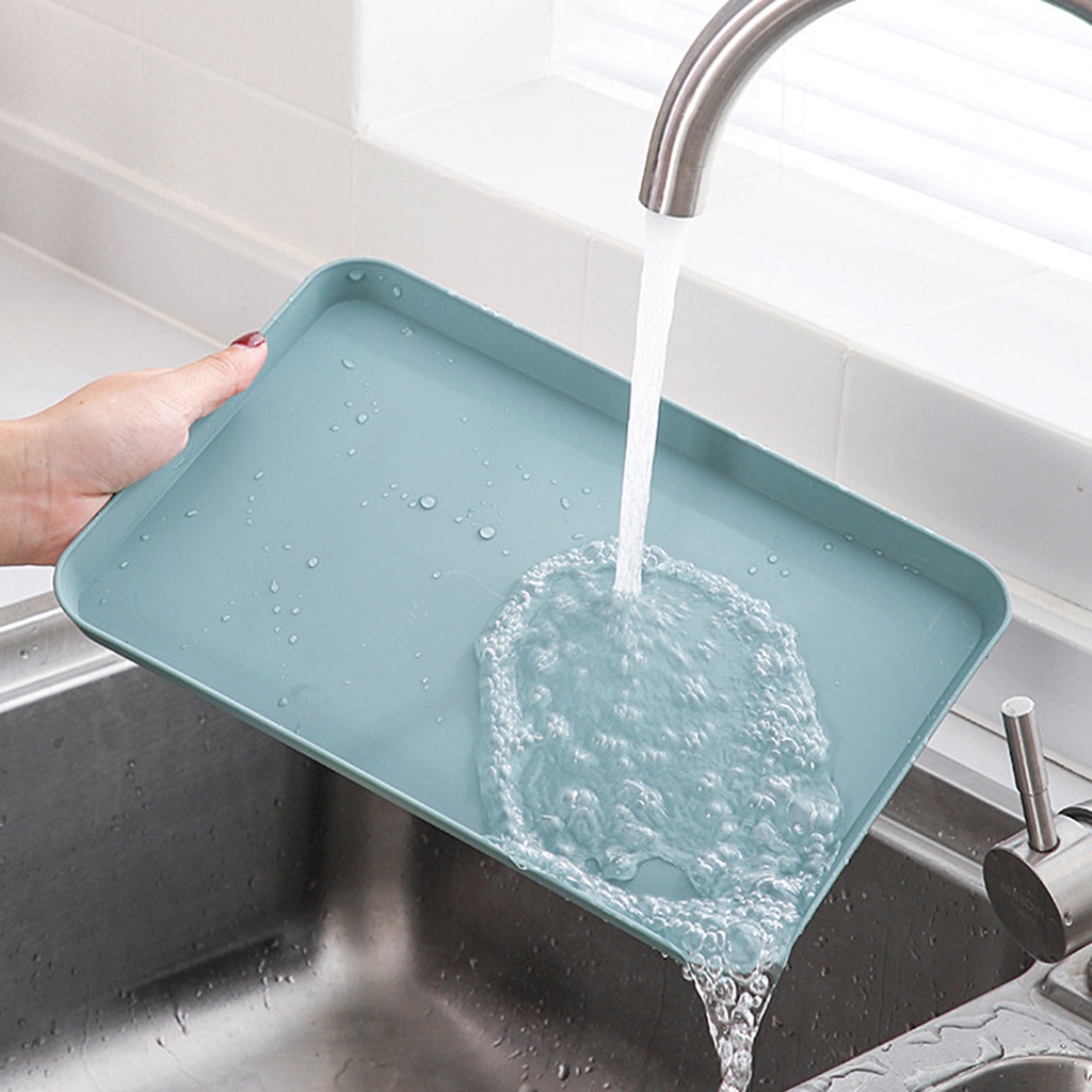 Khay nhựa hình chữ nhật đựng món tráng miệng/trái cây tiện lợi