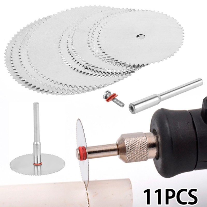 Set 11 Đĩa Cắt Gỗ / Kim Loại Lưỡi cưa 3* 22mm+3x*25+4 *32mm+1 cáix cực xoay chất lượng cao