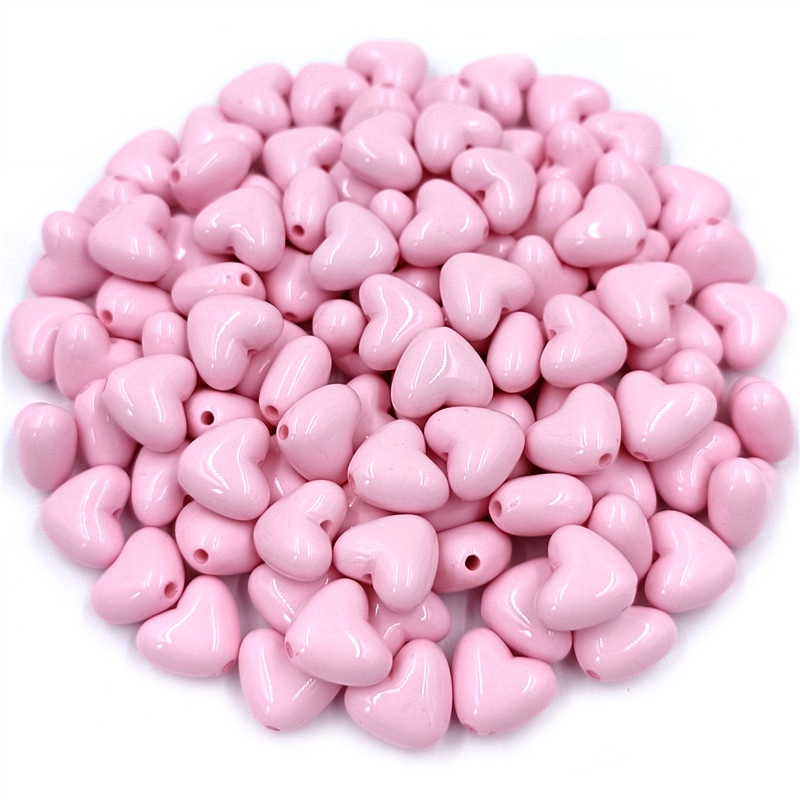 Hạt Nhựa Acrylic Hình Trái Tim Màu Sắc Ngọt Ngào Dùng Làm Trang Sức Thủ Công