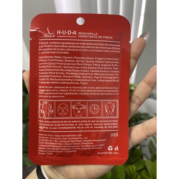 Mặt Nạ HUDA tinh chất trái dâu đỏ H.U.D.A Strawberry đỏ sáng da MASK Nội Địa Trung H.U.D.A trái cây