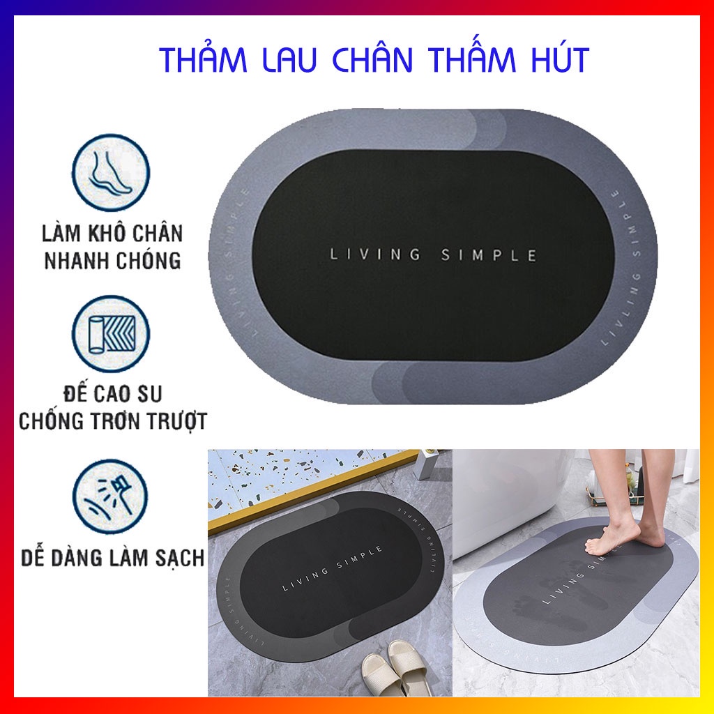 ️Thảm Siêu Thấm Thảm hút nước cửa nhà tắm, phòng vệ sinh Welcome (40x60cm) tại Hà Nội