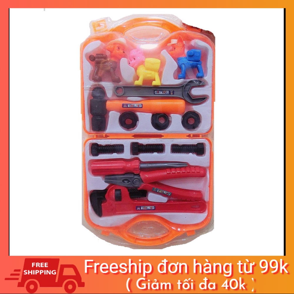 [Nhập TOYHAPPY Giảm 10%] Đổ chơi cơ khí kỹ sư công trường 15 món kèm va li hàng đẹp