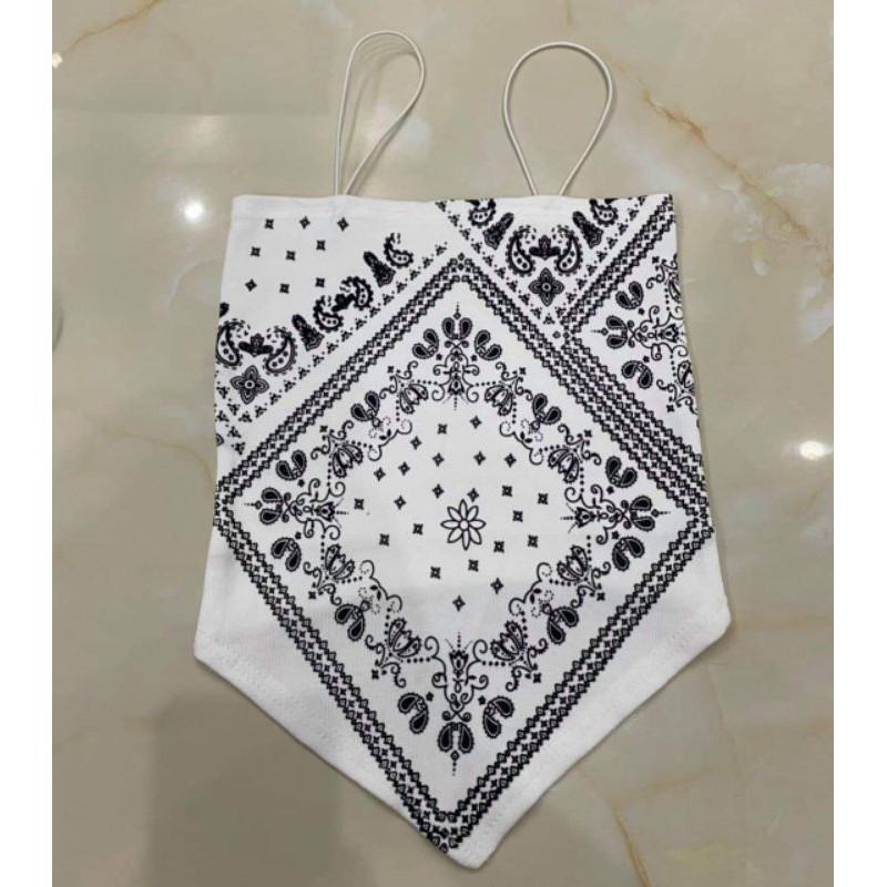 Áo yếm dây bún hoạ tiết,AN MINH, chất thun mát,kèm ảnh thật