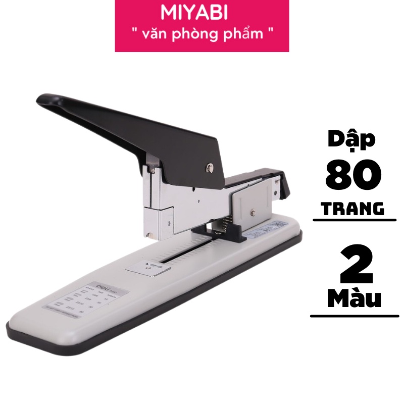 Dập ghim đại Deli  sử dụng loại đạn ghim 23/6 - 23/13 ,ghim bấm 80 trang/E0390 – màu  Đen ,Trắng dùng trong văn phòng