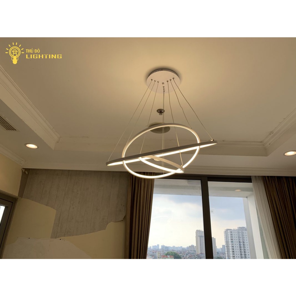 Đèn Thả Trần Phòng Khách THỦ ĐÔ LIGHTING Thiết Kế 3 Vòng Tròn Lồng Vào Nhau Chất Liệu Hợp Kim Bền Chắc DD005-357