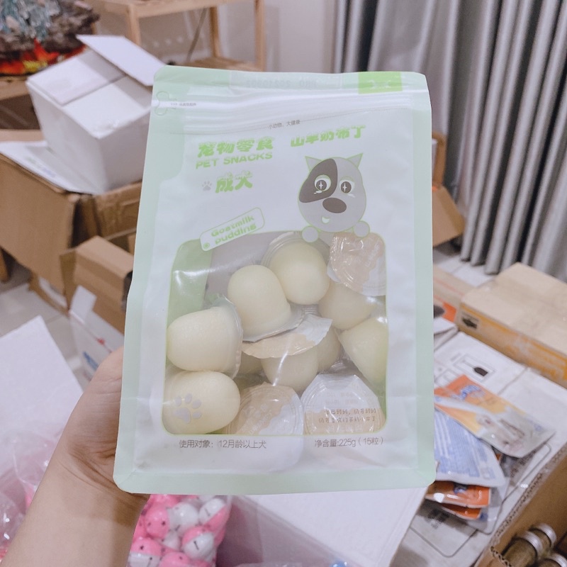 Thạch sữa dê Pudding cho chó mèo 1 viên - bổ sung canxi, dinh dưỡng