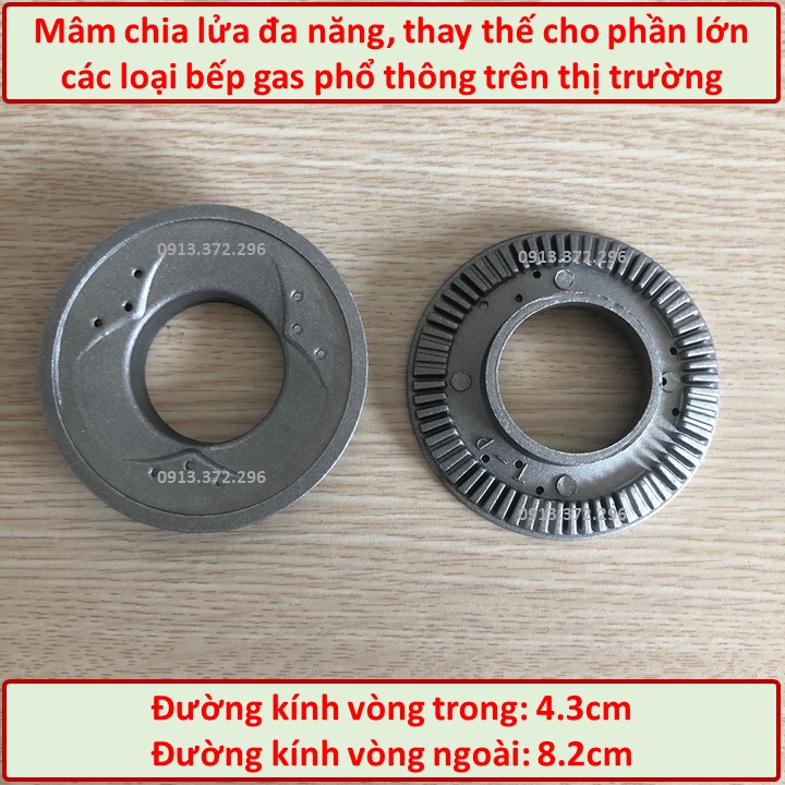 Mâm Chia Lửa Bếp Ga Đa Năng Dành Cho Phần Lớn Bếp Gas - Kích Thước 43mm - 82mm