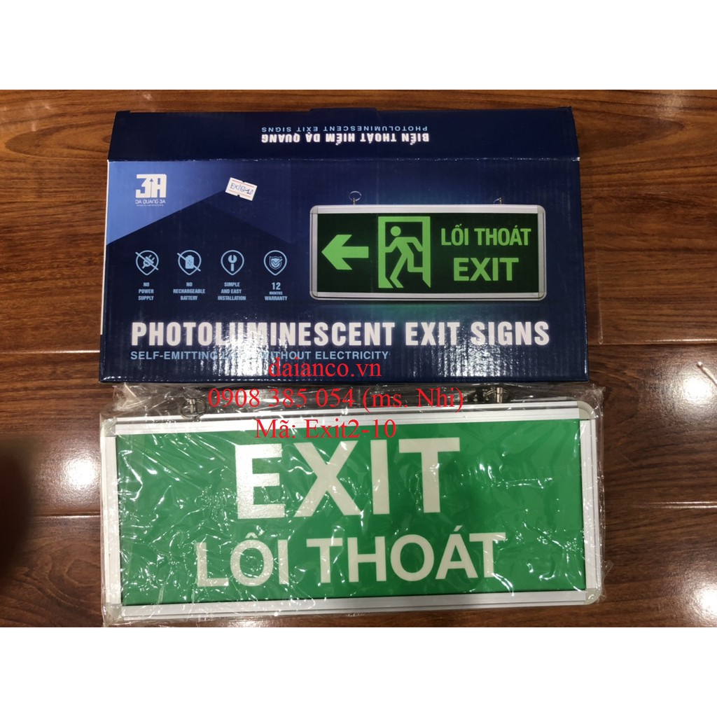 [HCM] Hộp Dạ Quang Exit 2 mặt - Đèn lối thoát, đèn khẩn cấp giá cực rẻ- Hình Thật