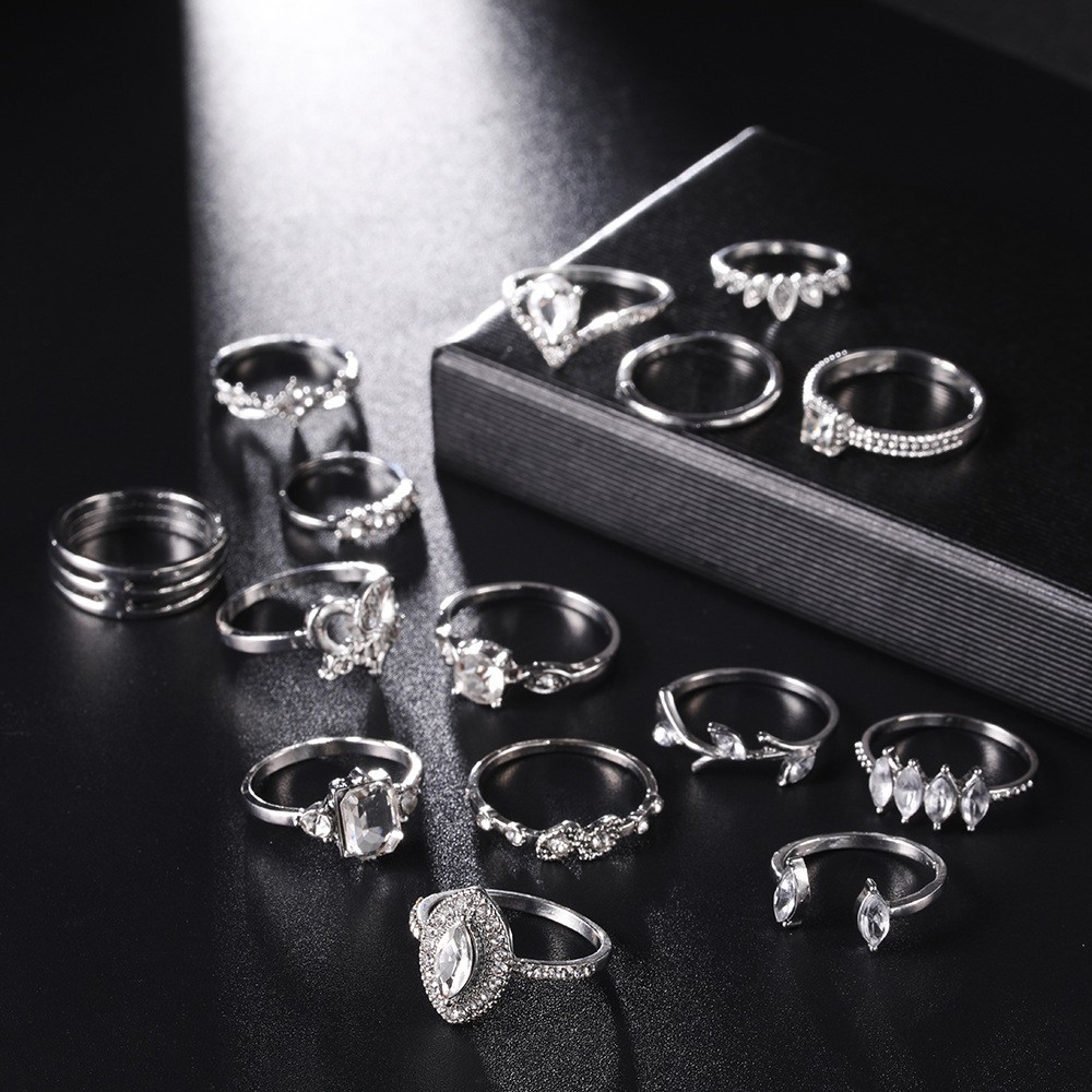 Bộ 15 chiếc nhẫn Nữ đủ size