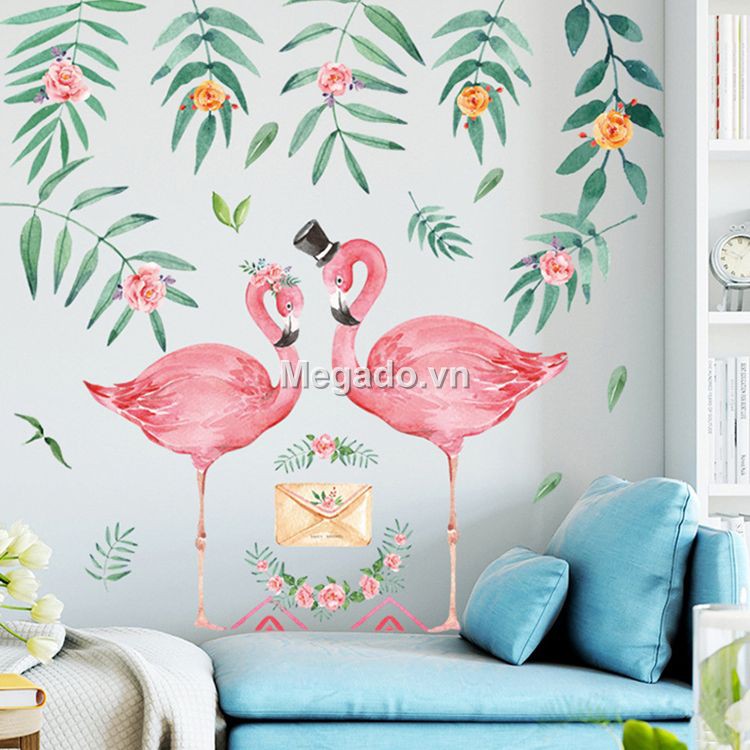 Decal dán tường hồng hạc A242