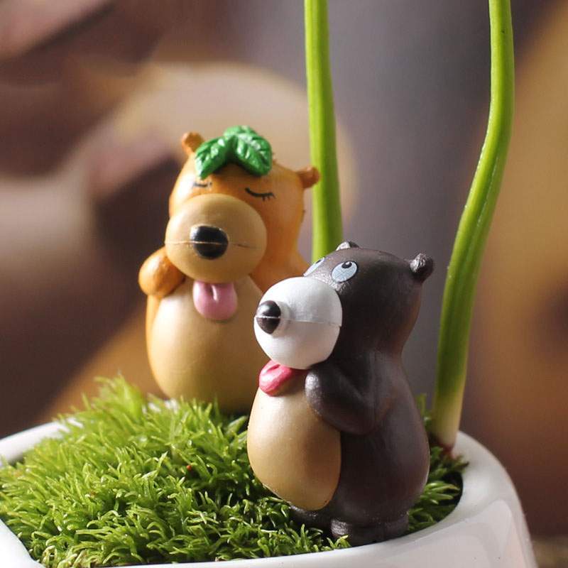 Phụ Kiện tiểu cảnh Gấu Ngộ nghĩnh Đáng Yêu- Phụ kiện trang trí cây xanh để bàn làm việc, tiểu cảnh