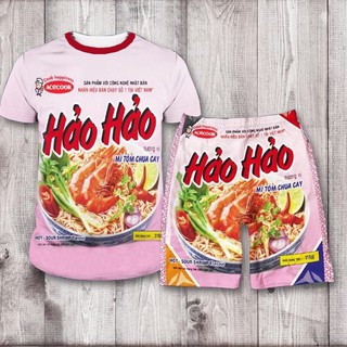 Bộ set gia đình MÌ TÔM HẢO HẢO vải thun co giãn 4 chiều full size