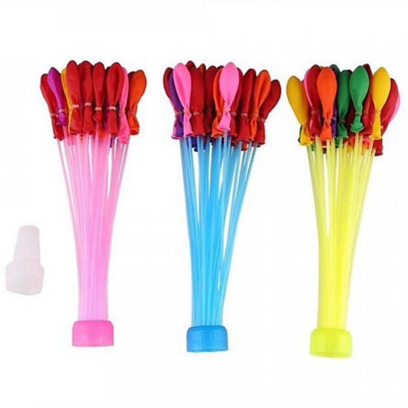 Bóng bay nước 111 quả, Bóng nước chùm, Bong bóng nước, Bóng nước được lắp sẵn vào 3 chùm và 1 đầu nối vòi nước