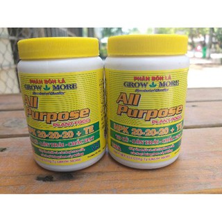 2 hủ Phân bón lá cao cấp NPK 20-20-20 growmore 100g