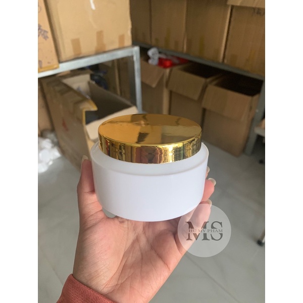 Hủ P150 nắp &amp; viền xi vàng đựng 150g kem, hủ chiết mỹ phẩm