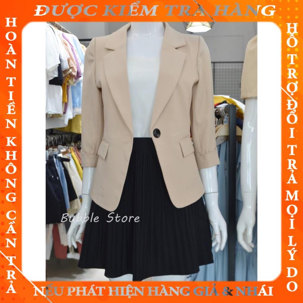 (Hàng cao cấp) Áo vest nữ công sở, blazer thu đông tay lửng một cúc Size S/M/L/Xl docang
