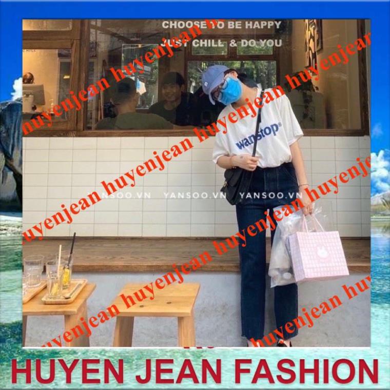 quần jean nữ ống đứng cạp cao co giãn 2 túi trước | BigBuy360 - bigbuy360.vn