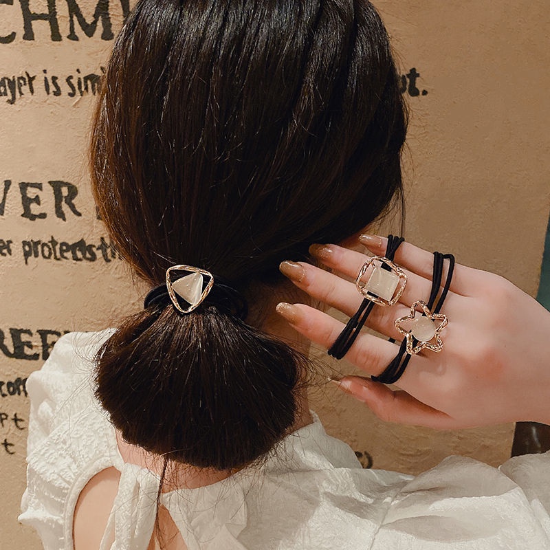 Dây Buộc Tóc Đính Đá Opal 2022 Thiết Kế Đơn Giản Phong Cách Mới