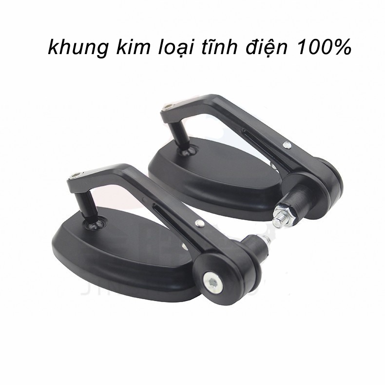 Bộ 2 Gương Gù Chiếu Hậu Xe Máy Kính Xanh Chống Chói Loại hàng tốt 550g oval