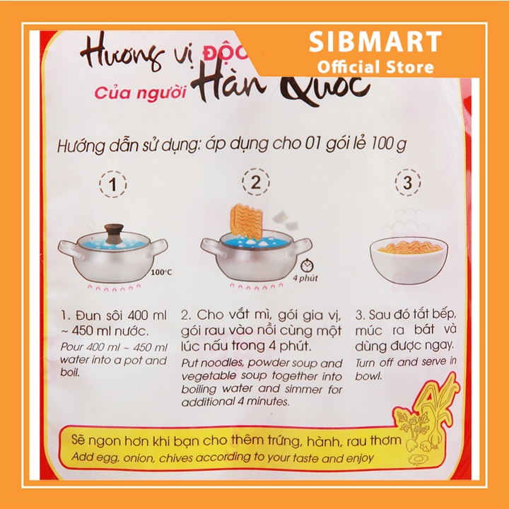 [ MÓN NGON MỖI NGÀY ] Túi 10 gói mì Koreno Jumbo vị gà 1kg - Sinmart Official Store - SX0070