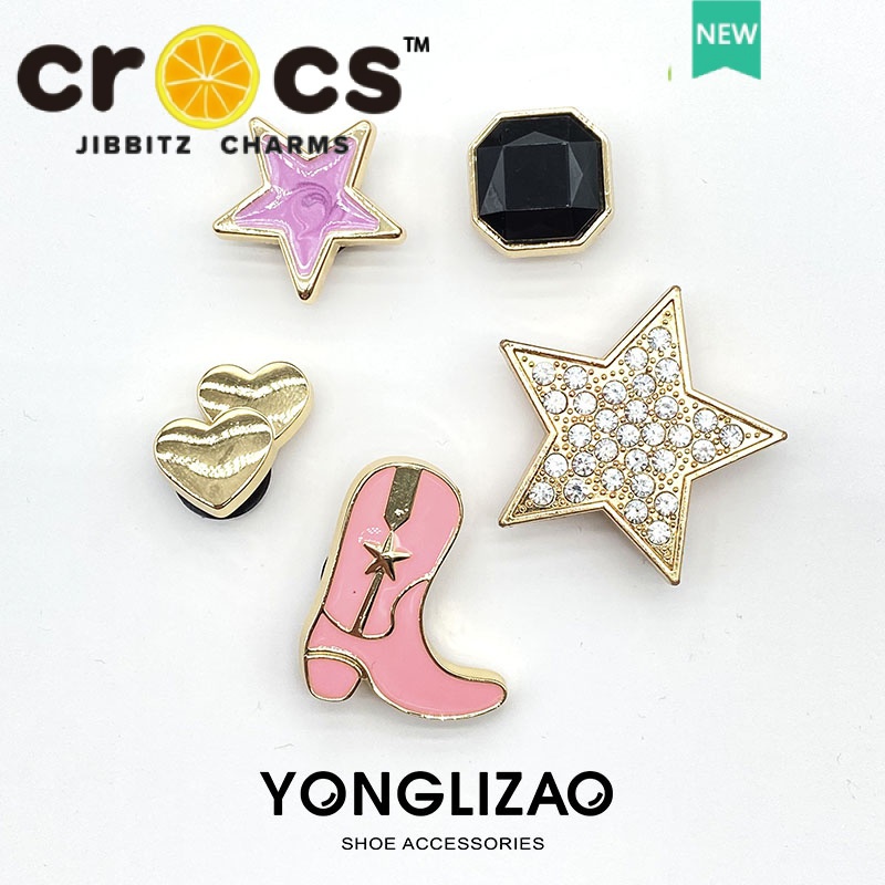 Phụ Kiện Khóa Giày crocs Bằng Kim Loại Hình Hoa Thời Trang Cho Nữ DIY jibbitz