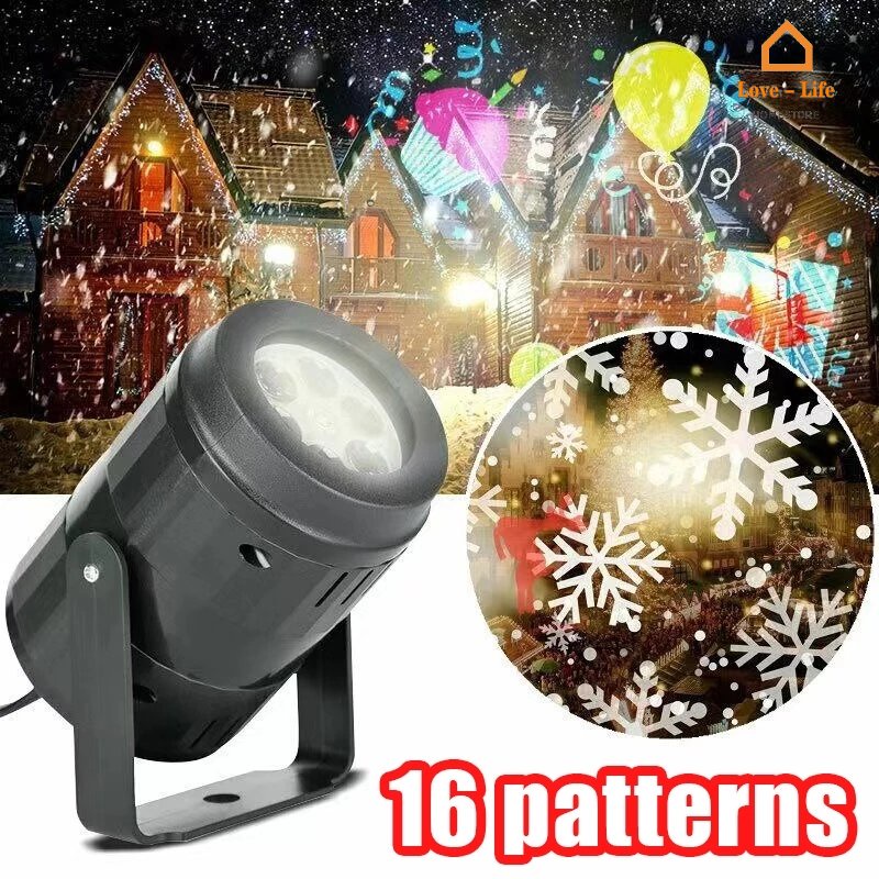 Đèn LED Chiếu 16 Họa Tiết Trang Trí Giáng Sinh / Năm Mới