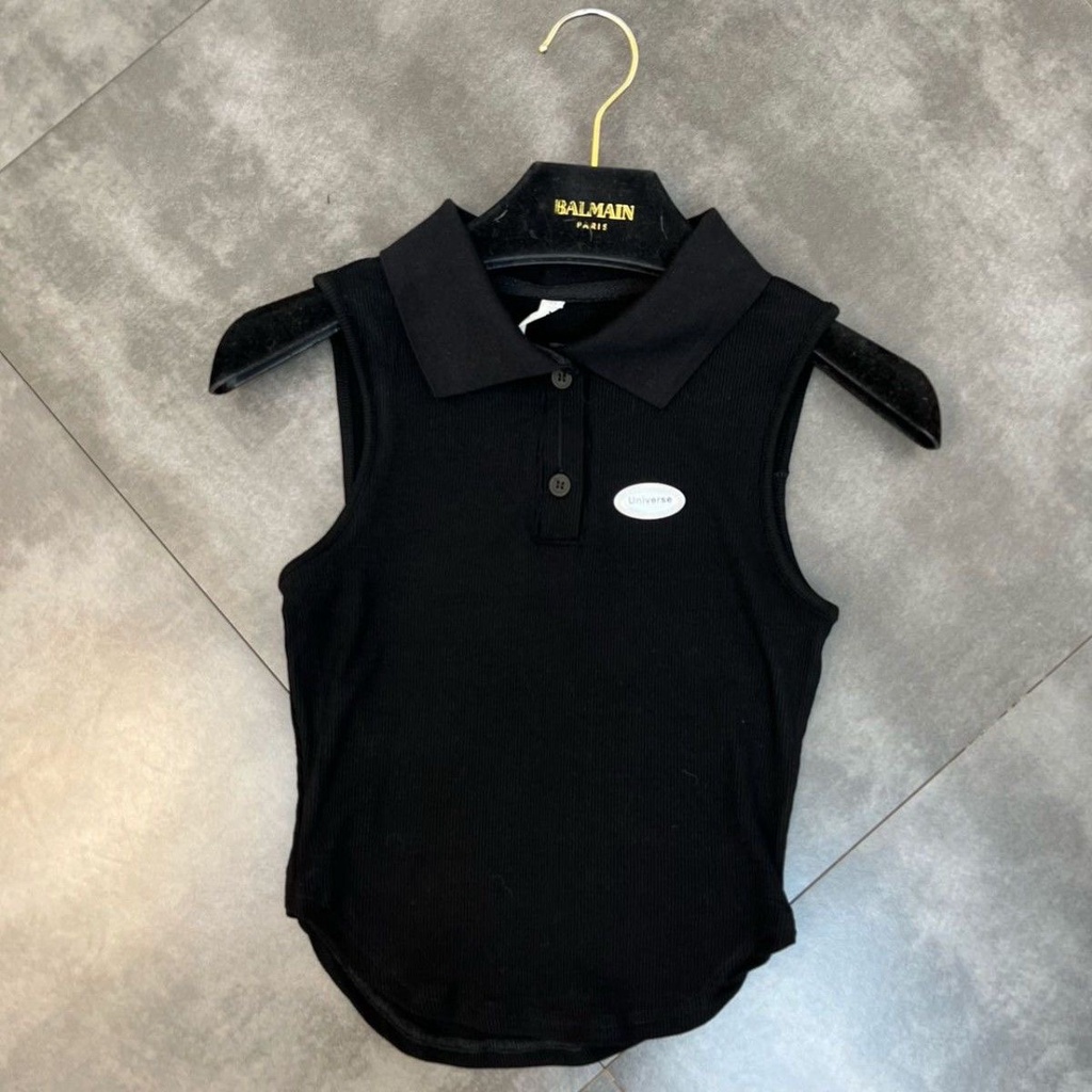 Áo Tank Top Không Tay Cổ Bẻ Cài Một Hàng Nút Thời Trang Mùa Hè Hàng Mới 2023 Dành Cho Bạn Nữ