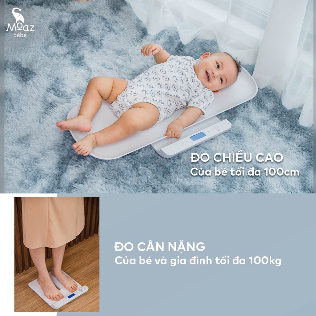 Cân điện tử cho bé Moaz Bebe MB022, cân bàn điện tử sức khỏe mini thông minh-BaByC