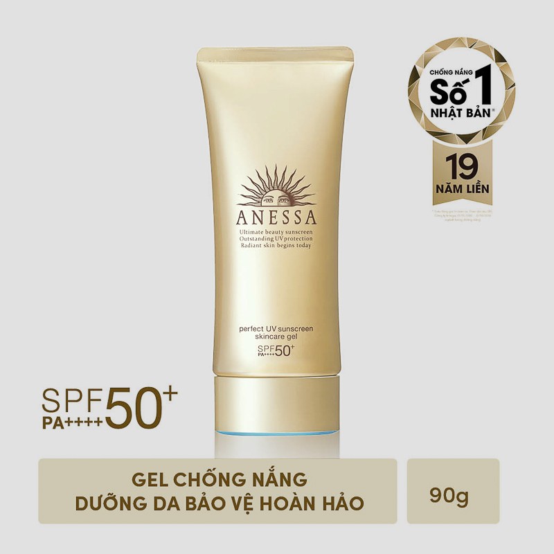 Gel Chống Nắng Chống Thấm Nước Bảo Vệ Hoàn Hảo Anessa Perfect UV Sunscreen Skincare Gel 90g - Khongcoson