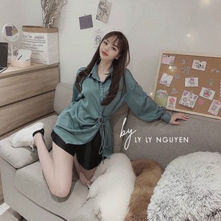 Sơ mi rút dây lụa hàng đẹp ( Ảnh thật , video )
