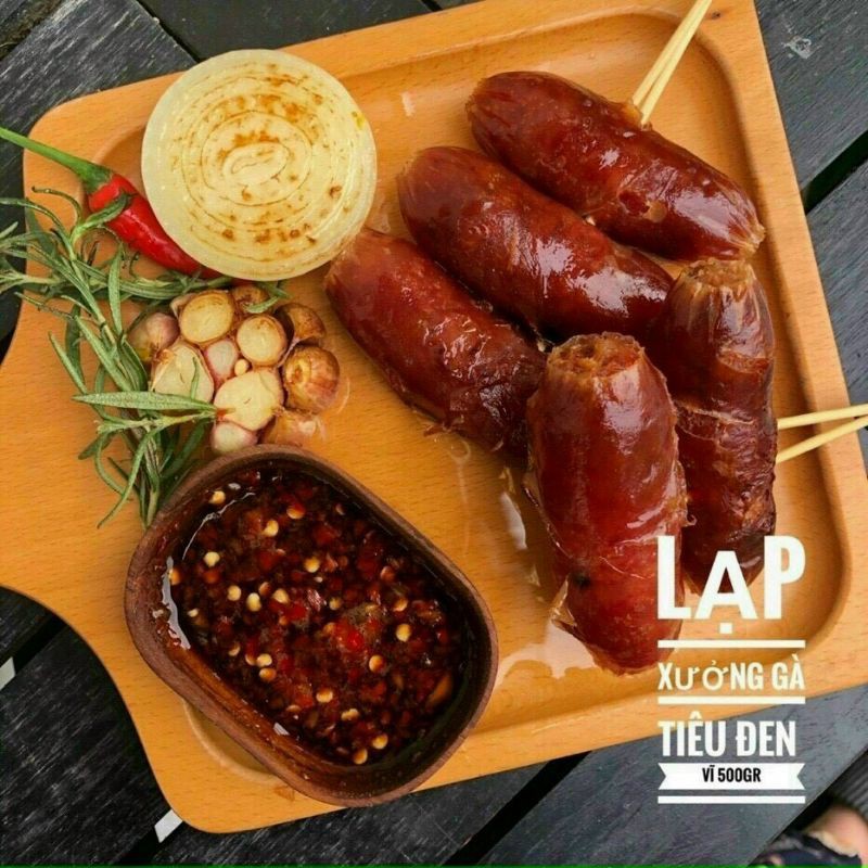 1kg Lạp Xưởng Gà Tiêu Đen, Loại Thượng Hạng [FREE SHIP] TỪ ĐƠN 50K, [Loại Đặc Biệt] Hàng ngon nhà làm