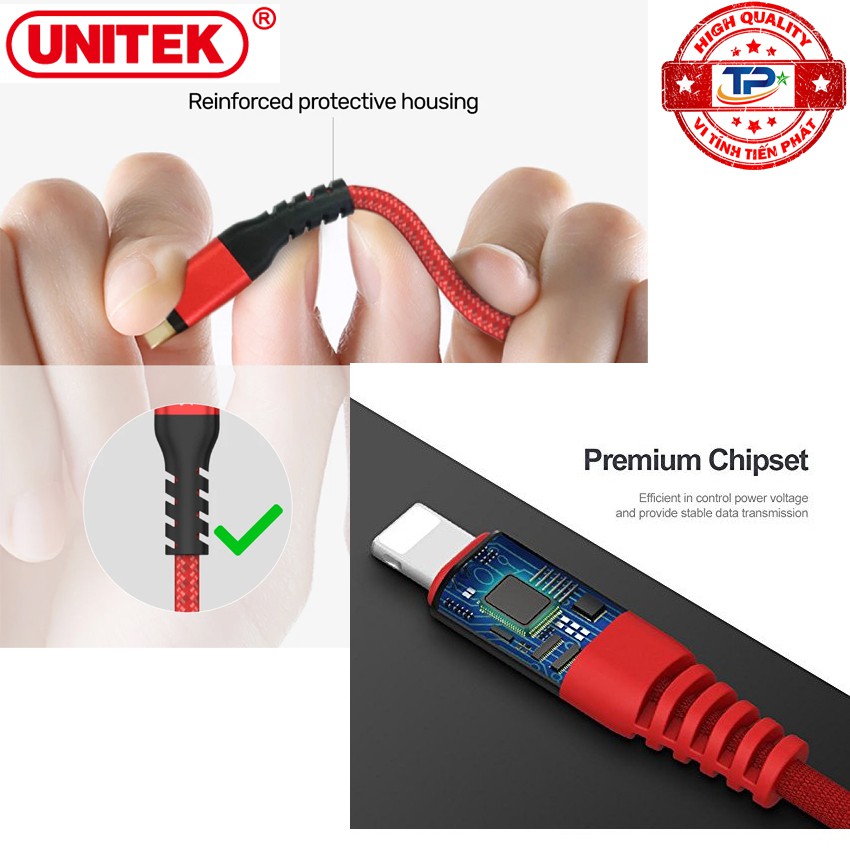 Cáp chuyển USB Type-C sang Lightning Unitek C14060RD - Hàng xịn