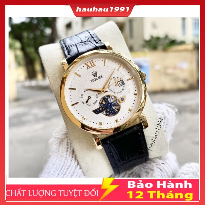 Đồng Hồ Nam RL 01 Dây Da  Có Lịch Ngày Size Mặt 38mm Viền Thép Chống Gỉ Sét - Bảo Hành 12 Tháng