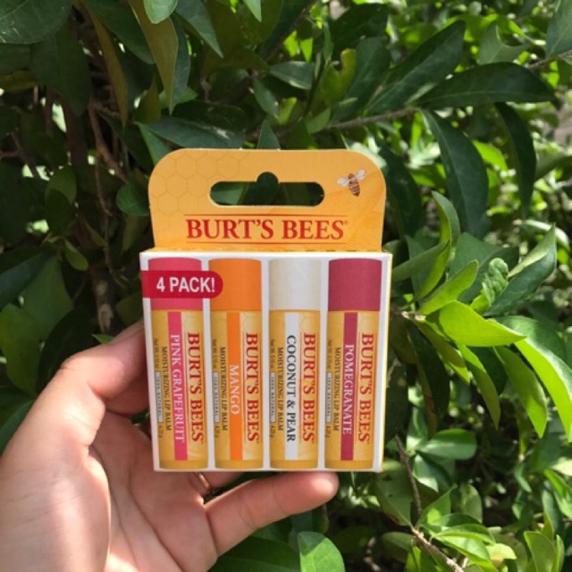 👄Set 4 mùi son dưỡng thiên nhiên BURT'S BEE không màu👄