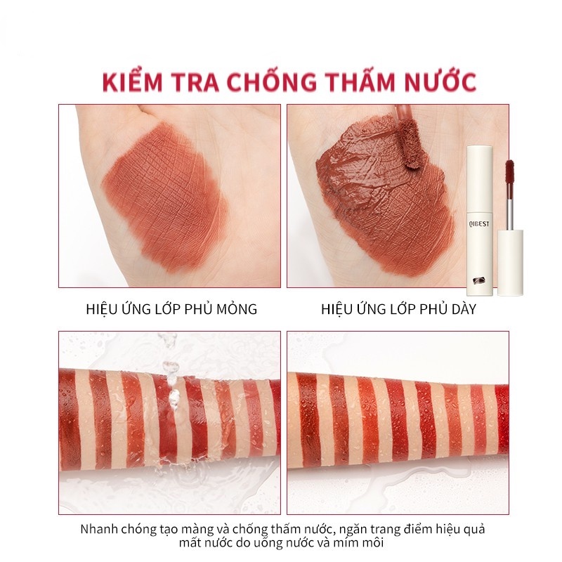 [Hàng mới về] Son môi QIBEST socola nhung lì mềm mịn như lụa với nhiều màu tùy chọn