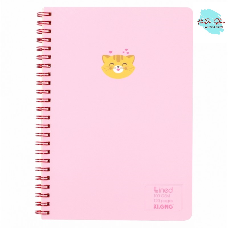 KLONG Sổ lò xo kép LINED A5 giấy dày 100GSM - 120trang