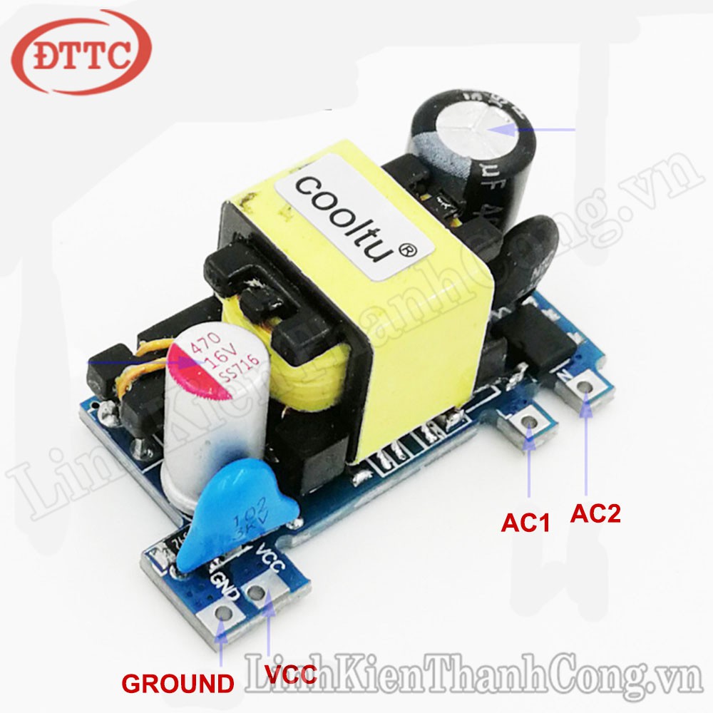 Mạch Nguồn AC-DC Mini 220V-12V 1A