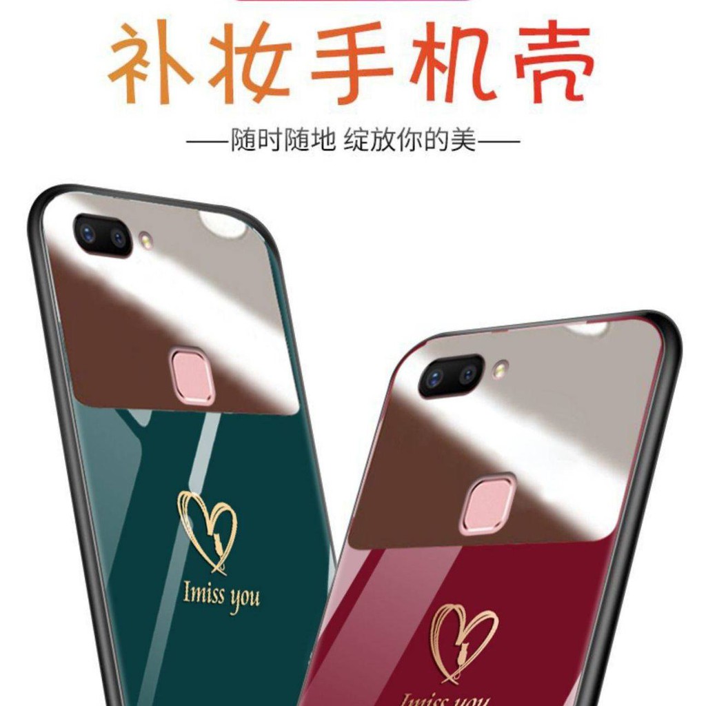 Cặp đôi điện thoại gương trang điểm màu đỏ ròng trí thun ngắn tay | BigBuy360 - bigbuy360.vn