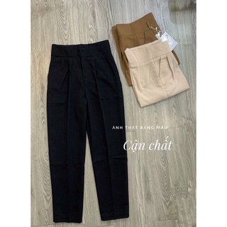 Quần baggy cạp cao công sở , quần baggy cạp 2 khuy