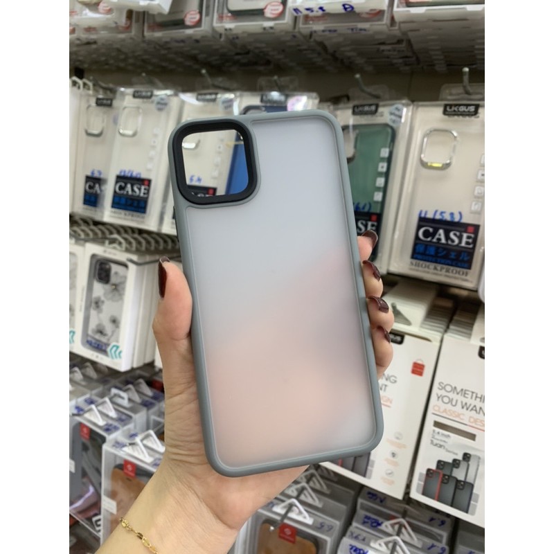 Ốp Lưng Nhám Mờ Viền Màu Chống Sốc LIKGUS Iphone 11/11 Pro/11 Pro Max - Hàng Chính Hãng