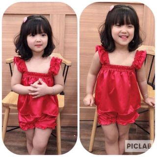Bộ ngủ lụa đùi cho bé gái