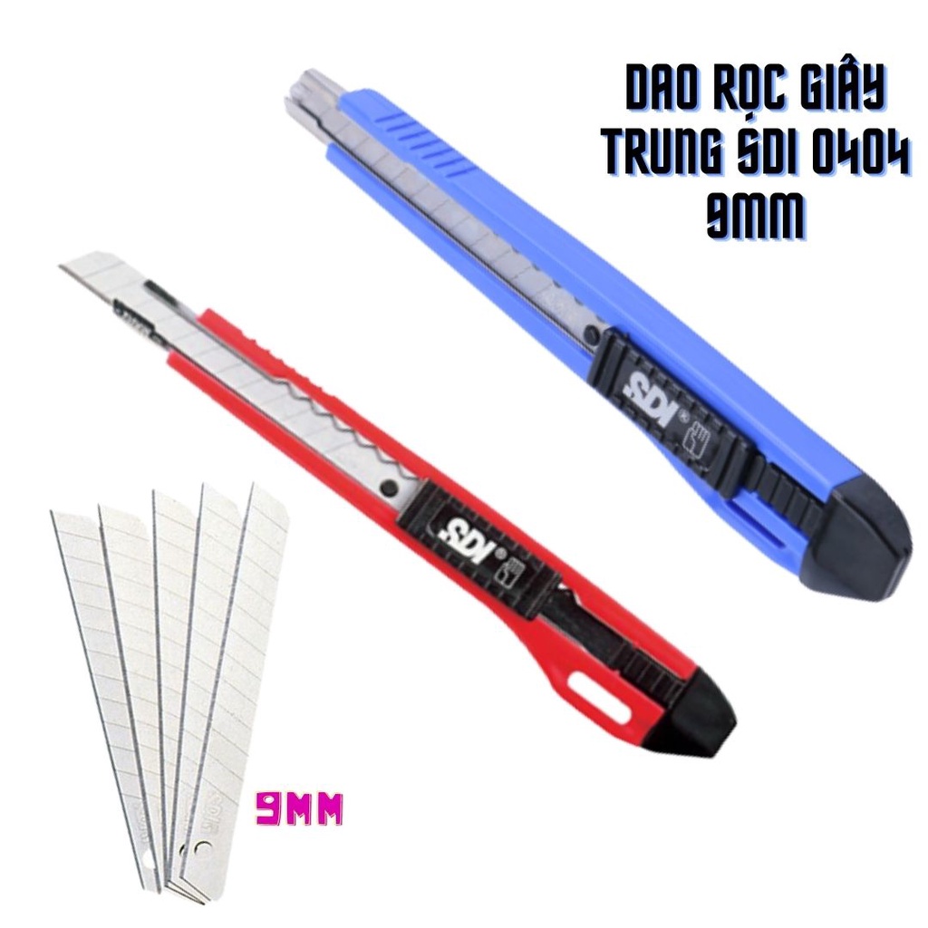 Dao rọc giấy SDI 0404 lưỡi dao 9mm trổ giấy